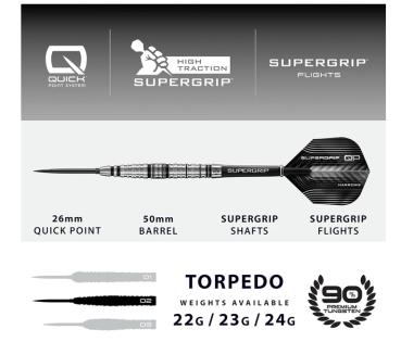 Preview: Harrows SUPERGRIP QP TORPEDO - 24 Gramm
