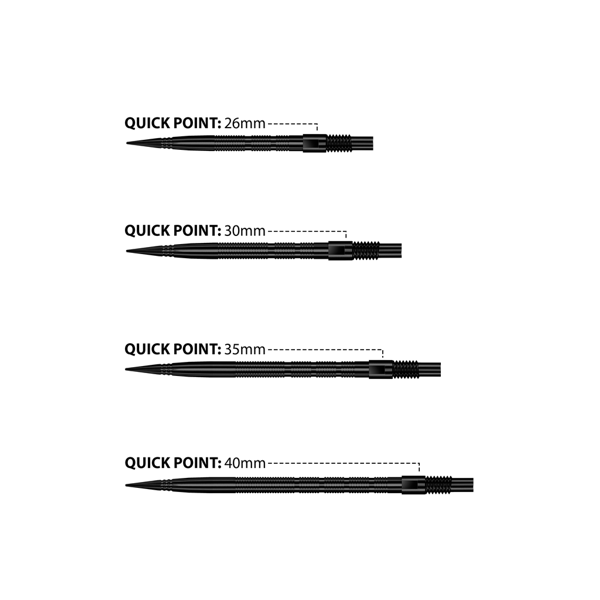 Harrows QUICK POINT   -   Micro Grip   -   Black   -   26 mm