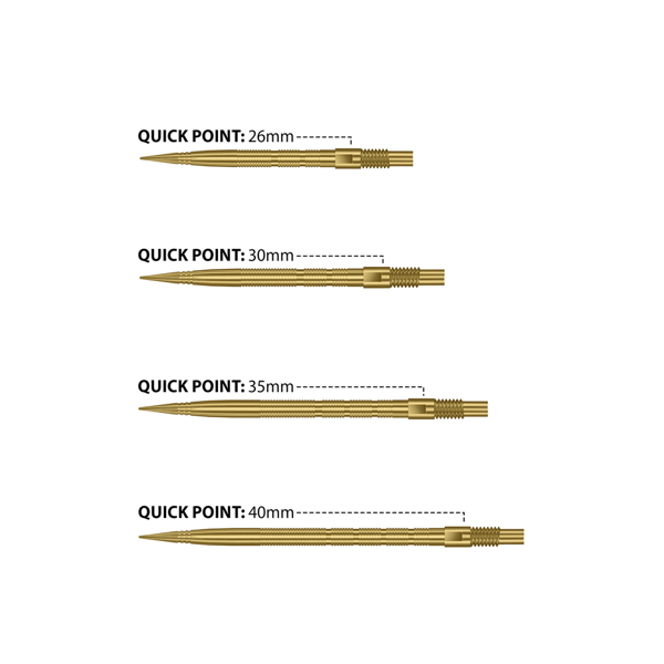 Harrows QUICK POINT   -   Micro Grip   -   Gold   -   26 mm